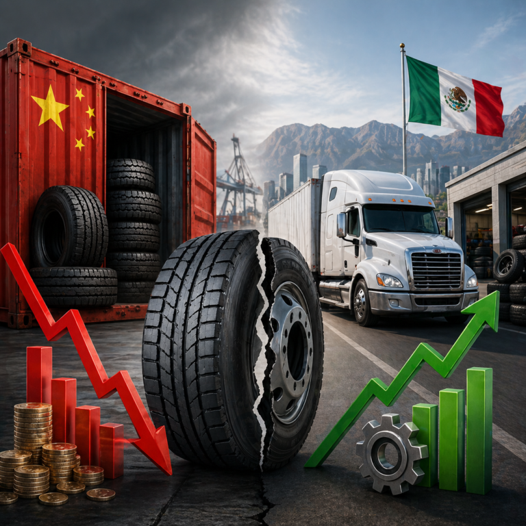 Impacto del arancel del 25% a llantas chinas de camión en el renovado en México